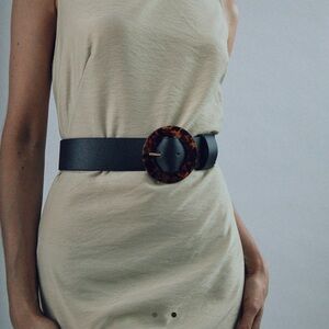 LIZZIE FORTUNATO Louise Belt in BLACK with CLEAR Buckle!